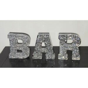 Handmade Resin BAR Sign Sparkle Glitter Decor Heavy Statement Piece